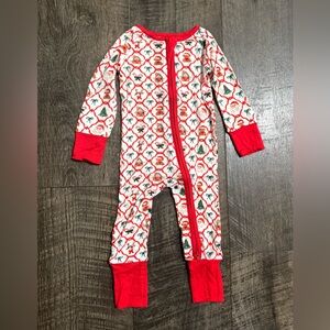 Bamboo Baby Sleepie Zippy Bow Christmas Print 6-12 month